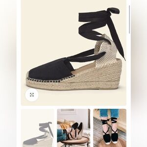 Stylish Navy Blue Espadrille Wedge Sandals